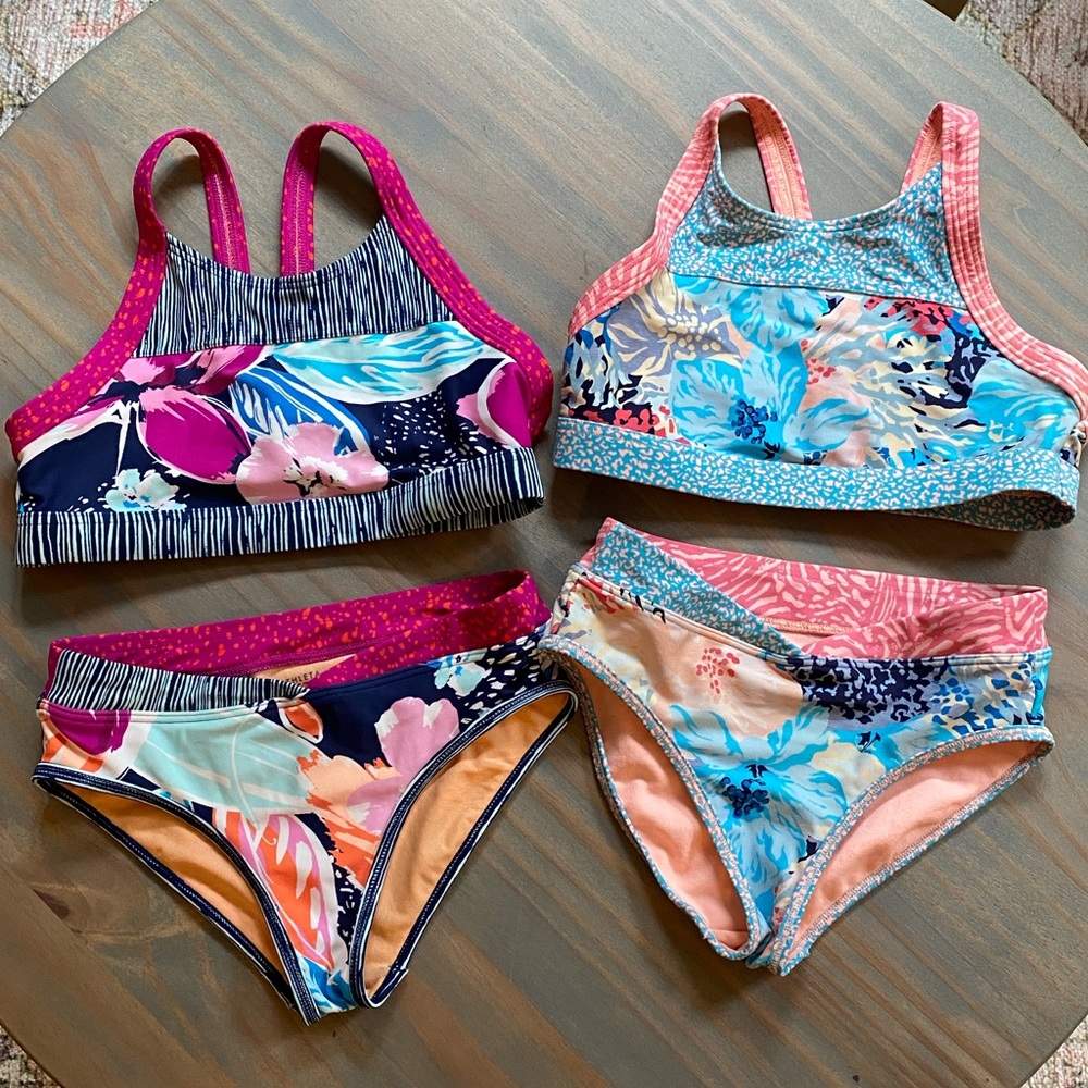☀️Girls ATHLETA bathing suits! Tops size medium 8/10, bottoms size small 6/7